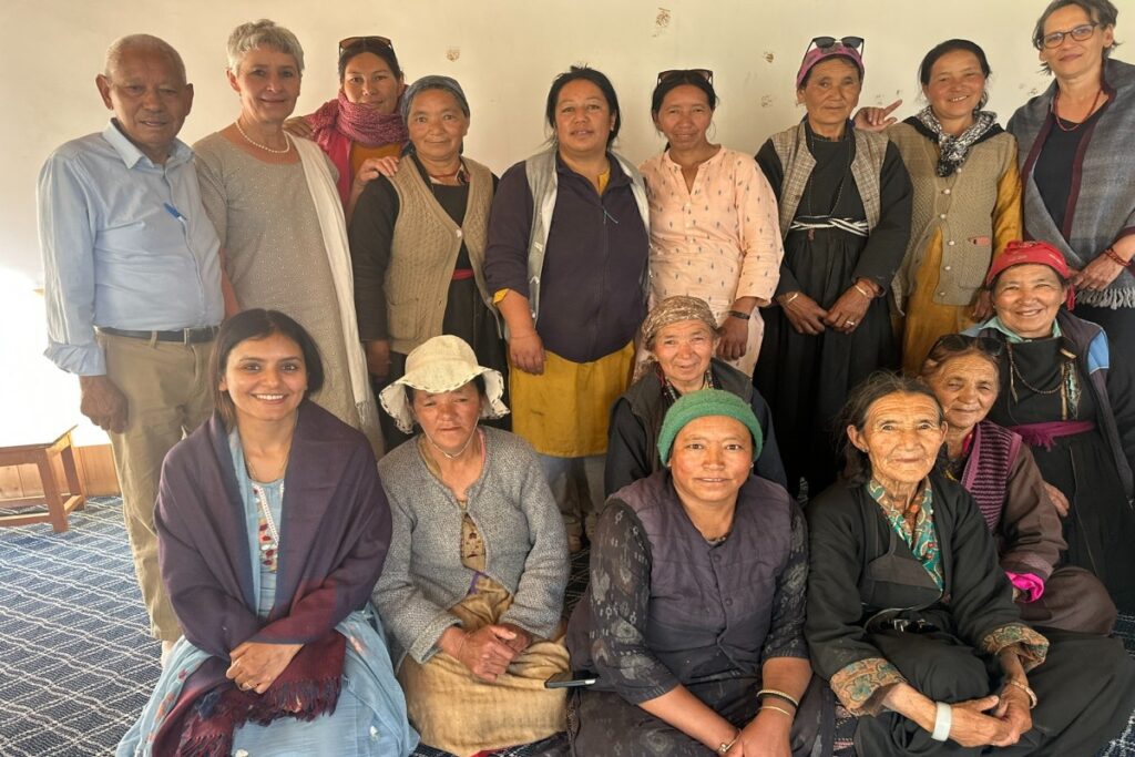 Group photo with Women who work for Seva in Saspochey, Saspol, Ladakh