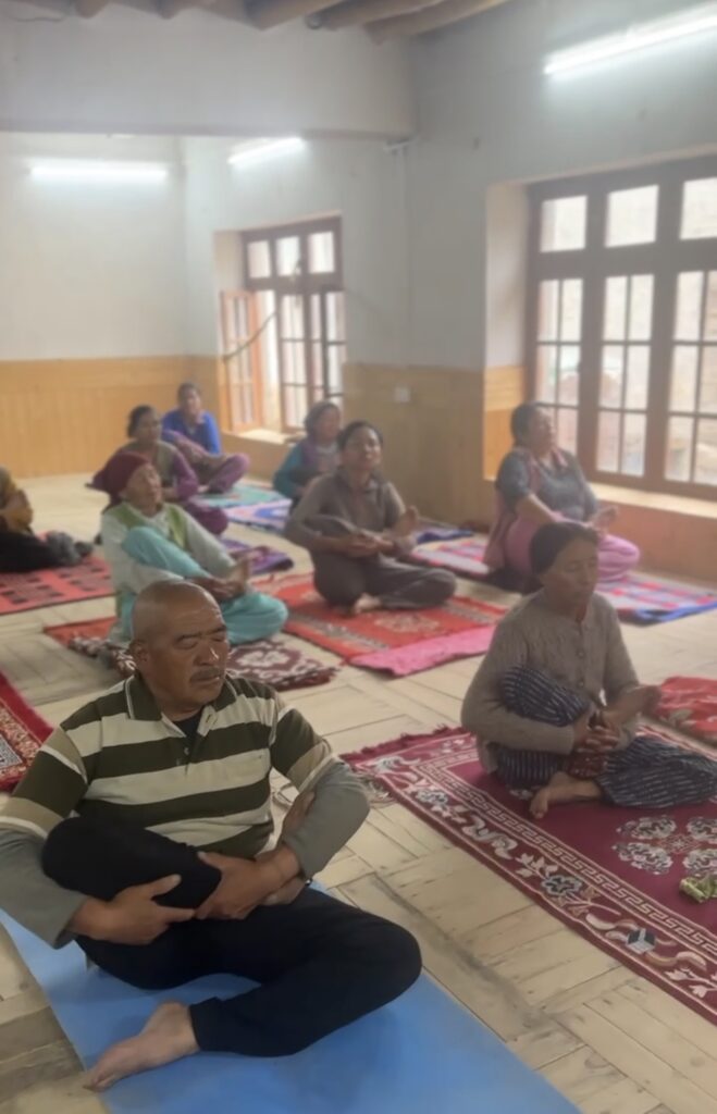 Surya Kriya session for the locals of Saspochey village, Saspol, Ladakh