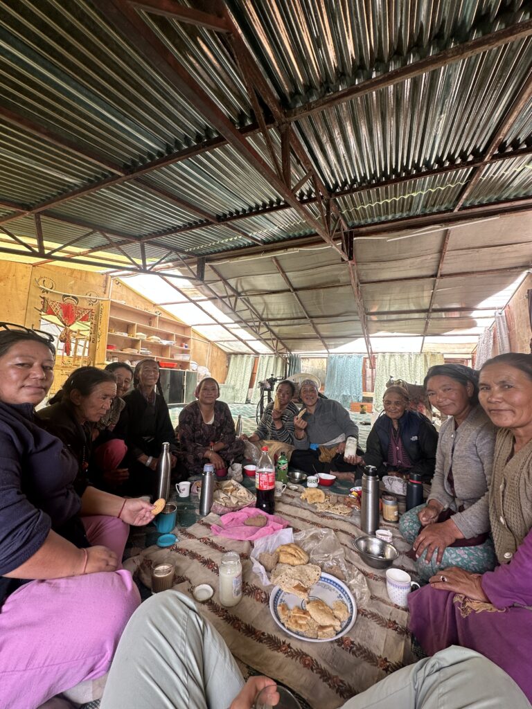 Lunch with the ladies. This is where they work for the NGO during the day at Saspochey village, Saspol, Ladakh