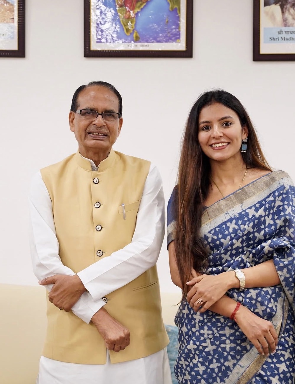 Rubika with Shivraj Singh Chauhan - the union minister of India